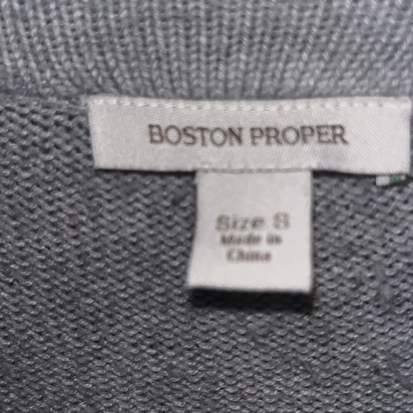 womens grey boston proper zip & button up cardigan sweater - Picture 2 of 4